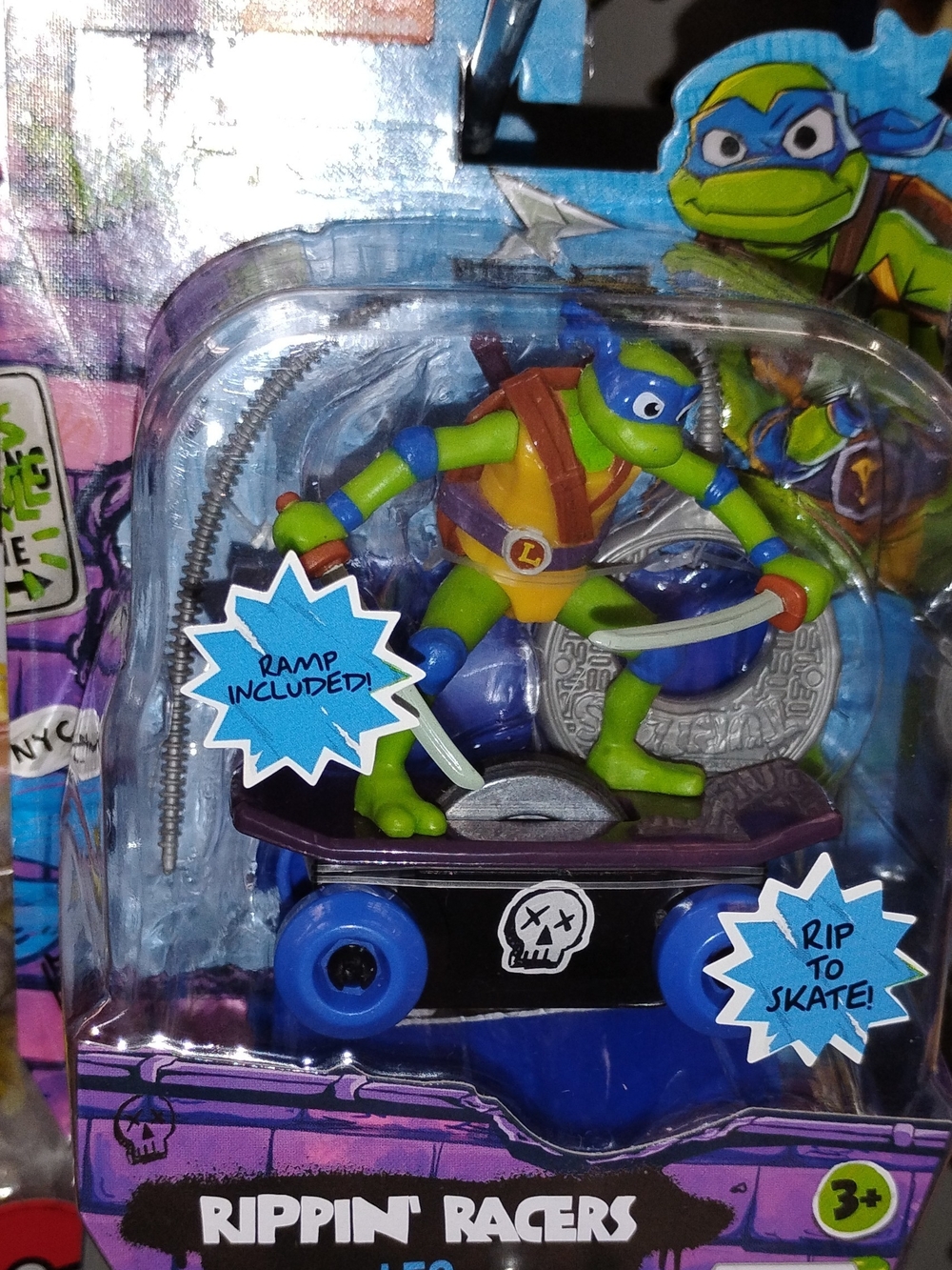 Blue & Green Skateboard Action Figure